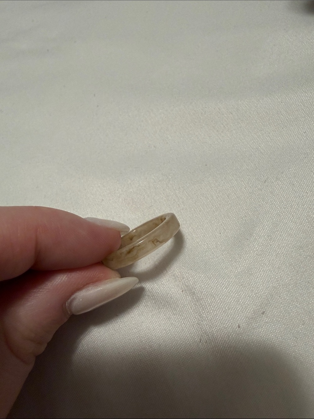 Elegant Cream Resin Women's Band Ring selling for $4 size 8
